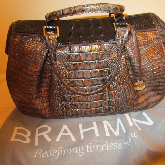 Brahmin Handbags - Brahmin Faye Tri-Texture Fall Tortoise Satchel